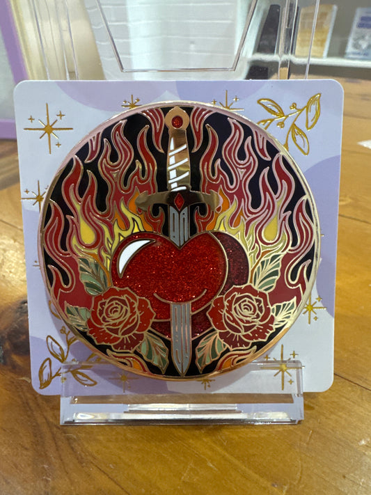 E-reader grip - sword through heart